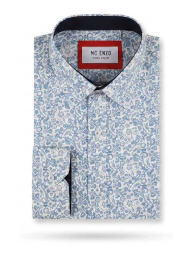 Chemise Fleurie Marine
