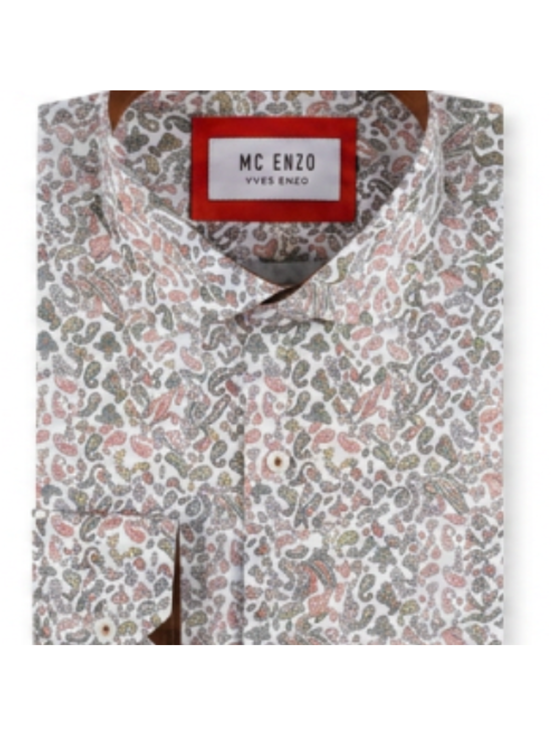Chemise Paisley Corail — détail