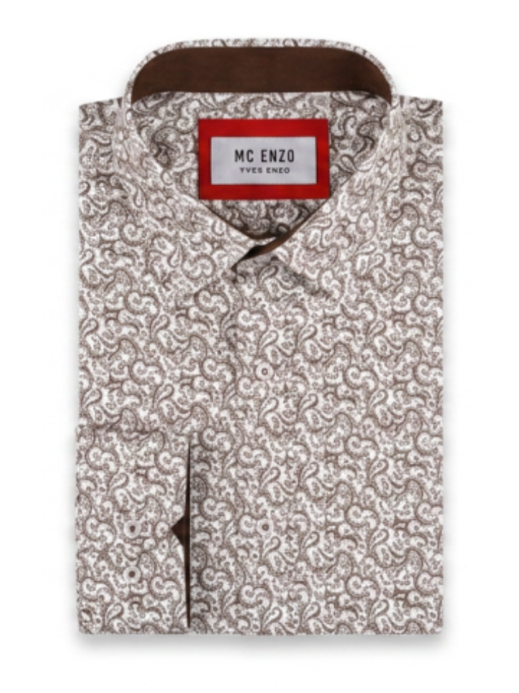 Chemise Paisley Marron