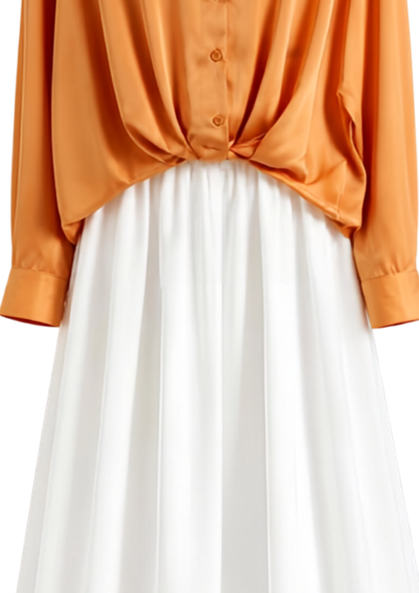 Look Chemise Orange & Jupe — détail