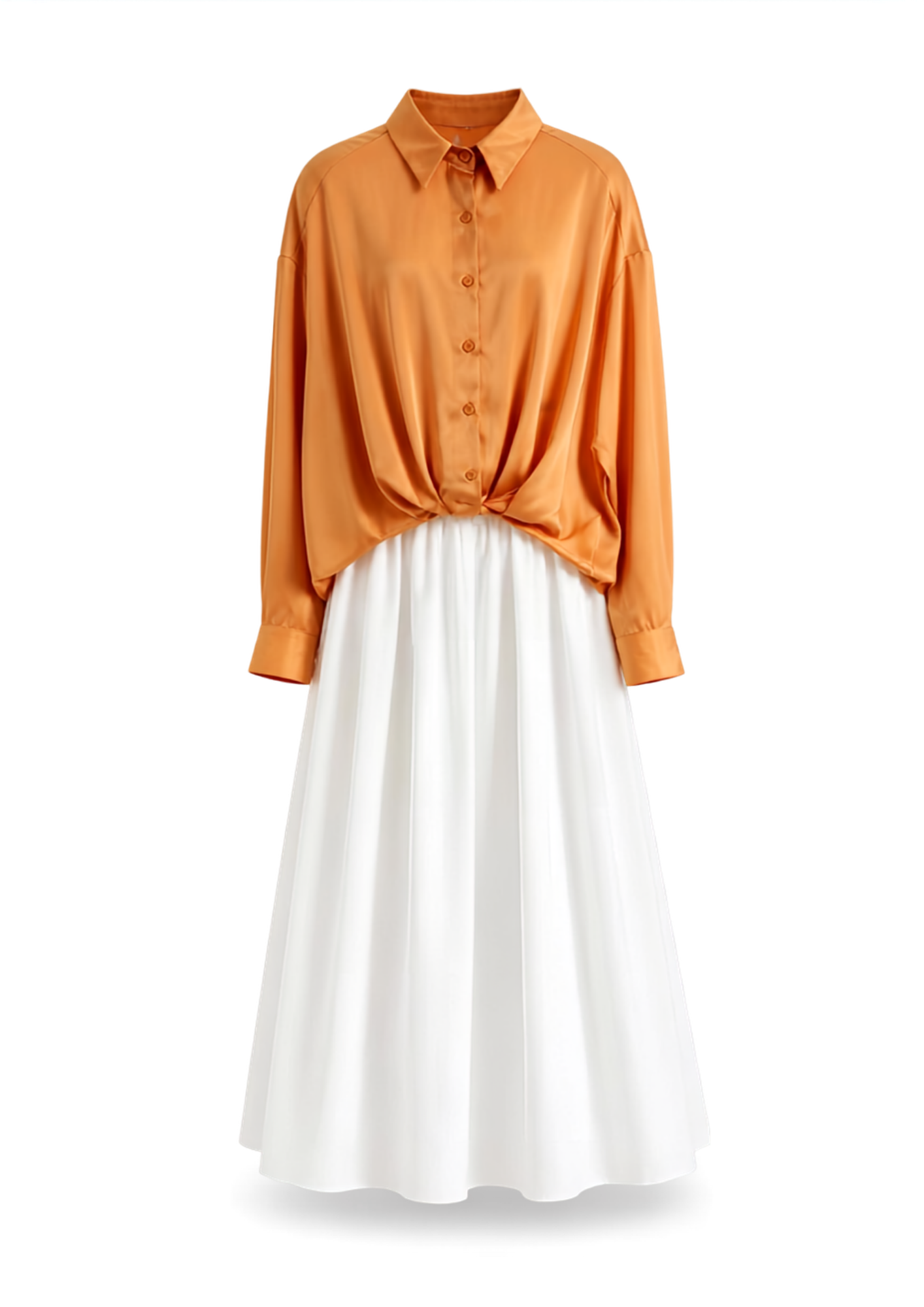 Look Chemise Orange & Jupe