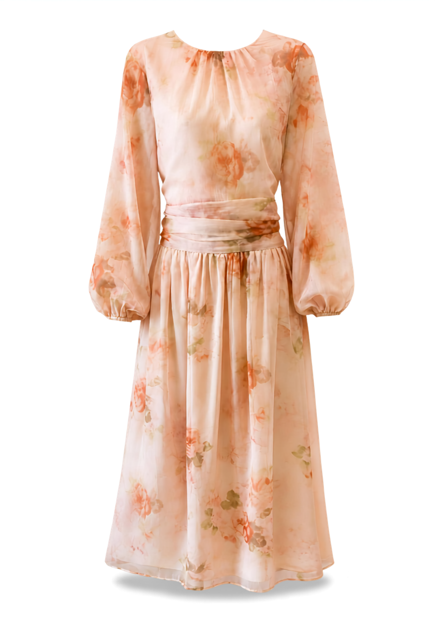 Robe Fleurie Manches Longues