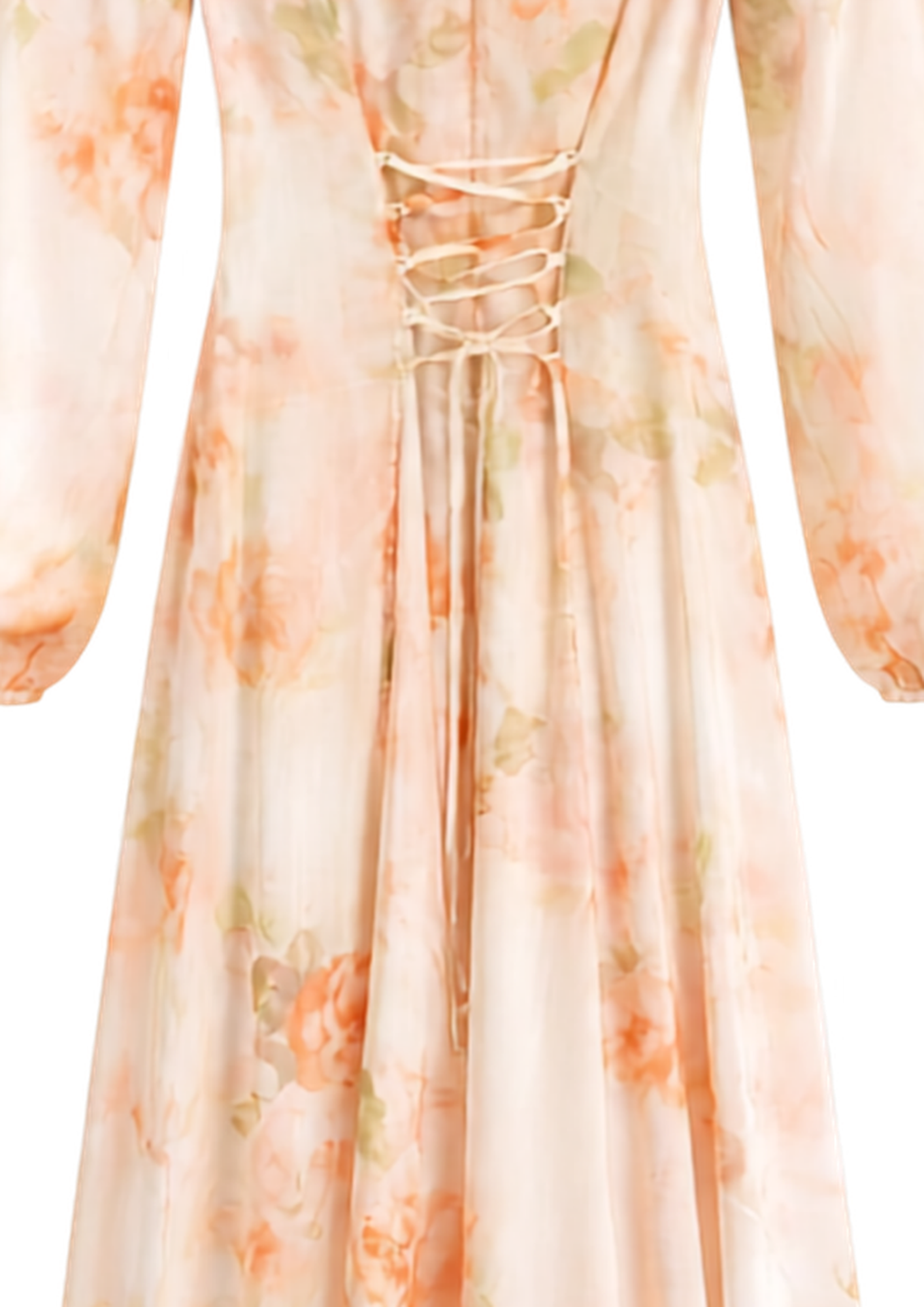 Robe Fleurie Laçage Dos — détail
