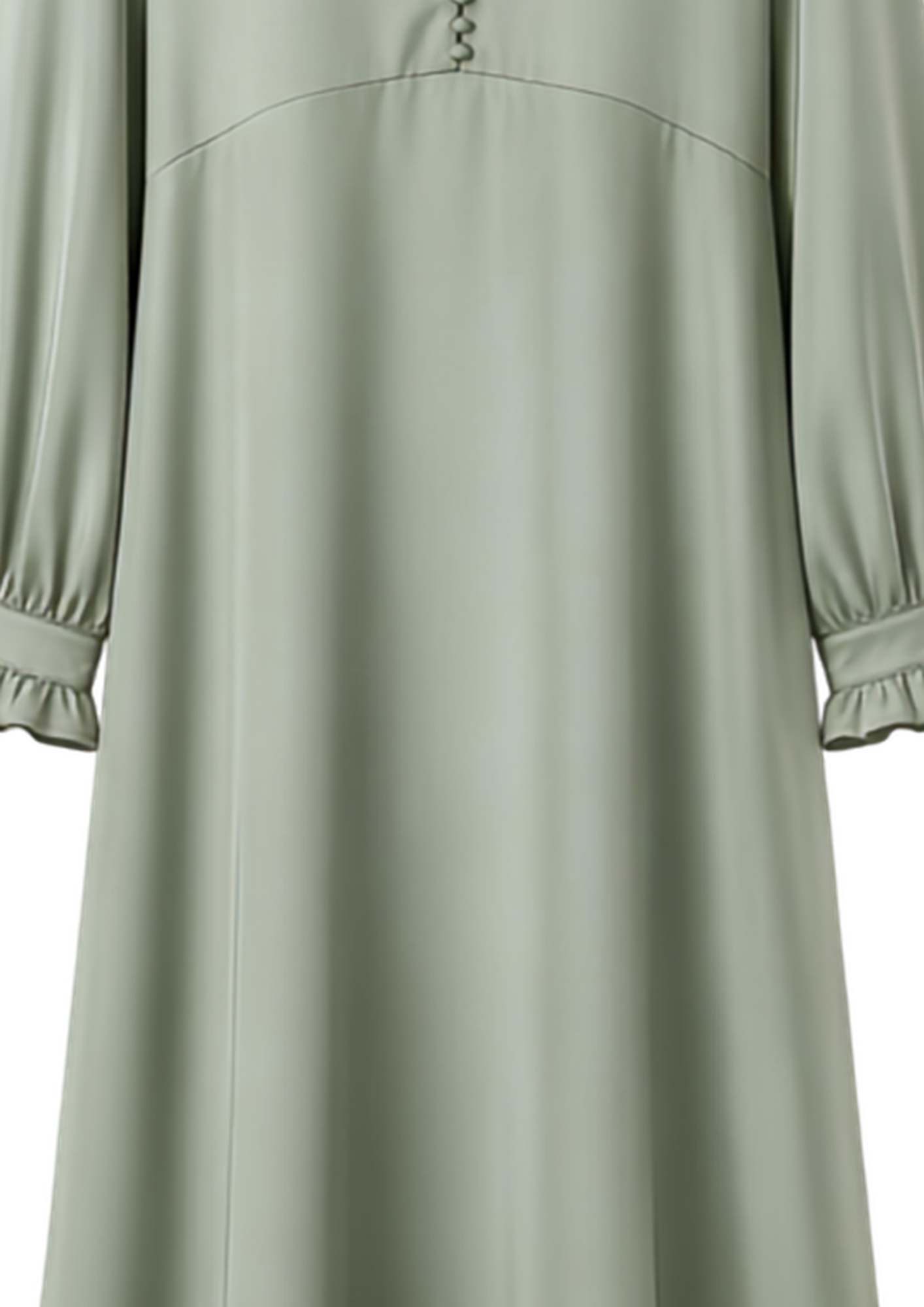 Robe Vert Sauge Boutonnée — détail