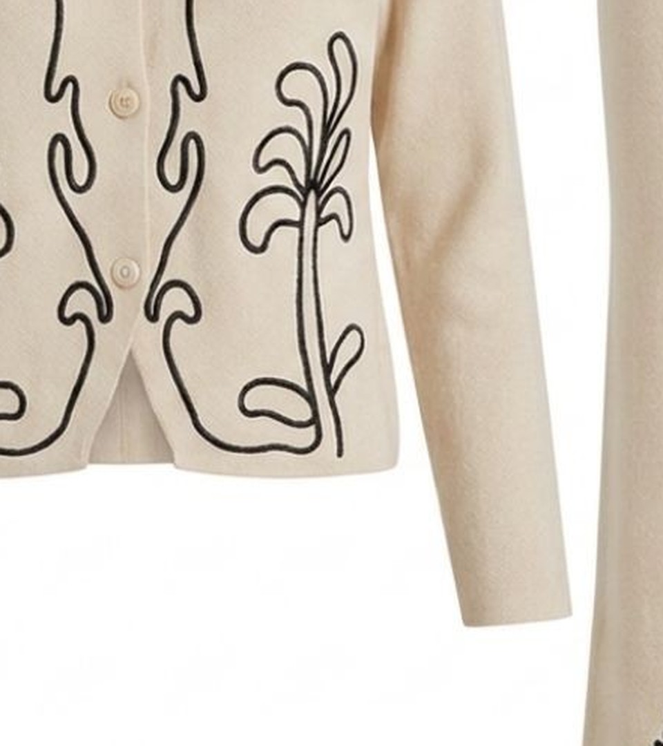 Ensemble Beige Motifs Noirs — détail