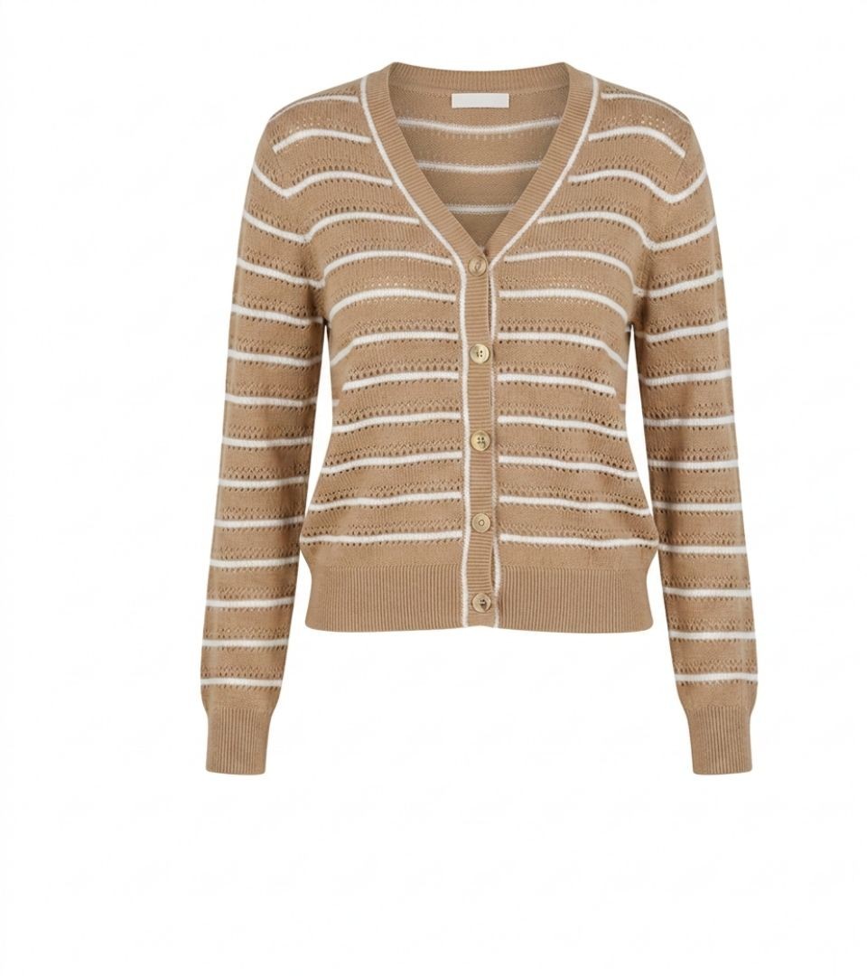 Gilet Taupe à Rayures