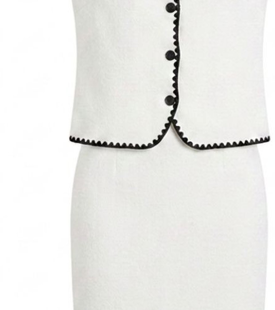 Ensemble Blanc Bordure Noire — détail