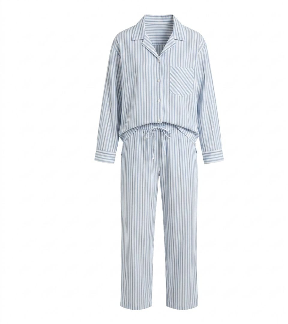 Ensemble Rayé Bleu et Blanc