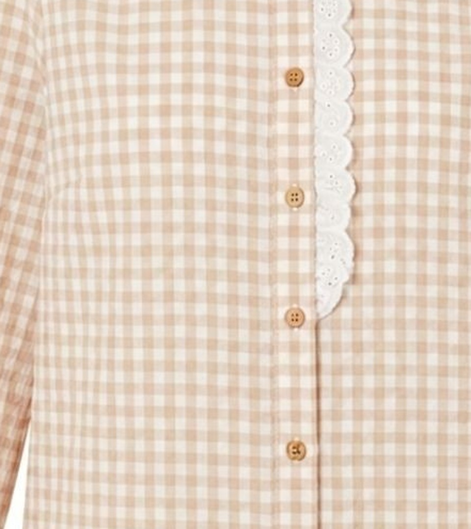 Chemise Beige à Carreaux — détail