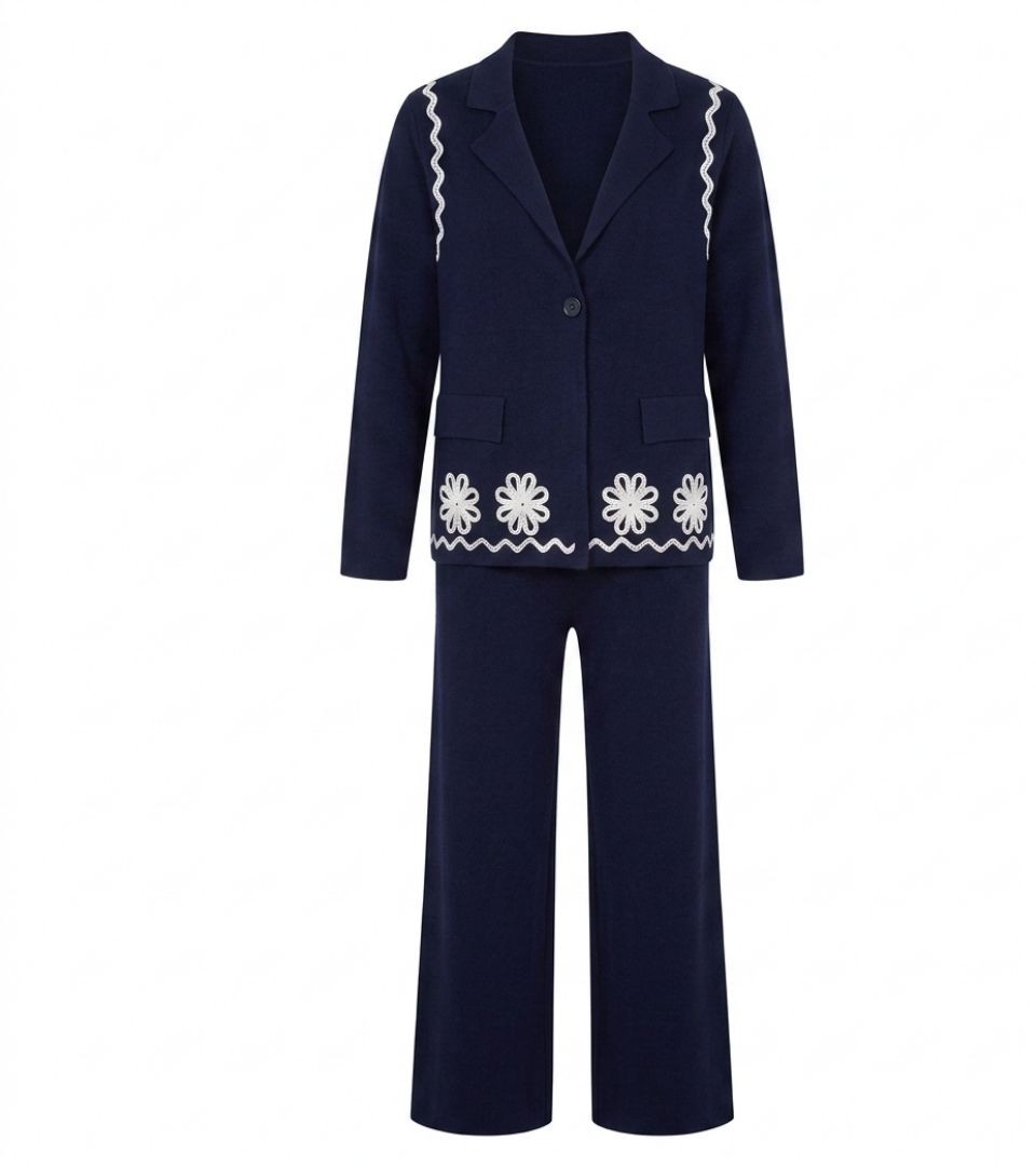 Ensemble Marine Détails Blancs